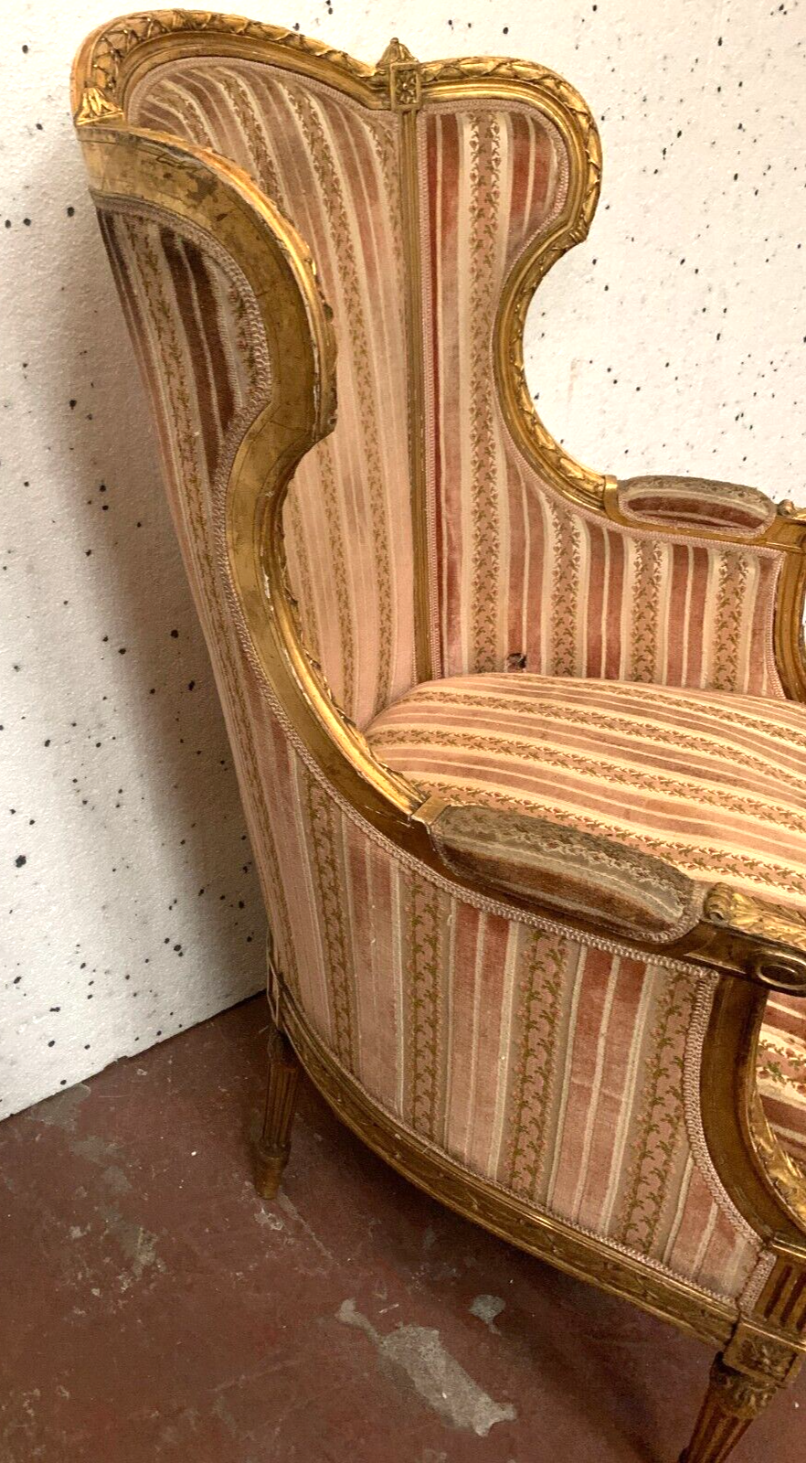 Louis xvi style shepherdess in gilded wood xx century