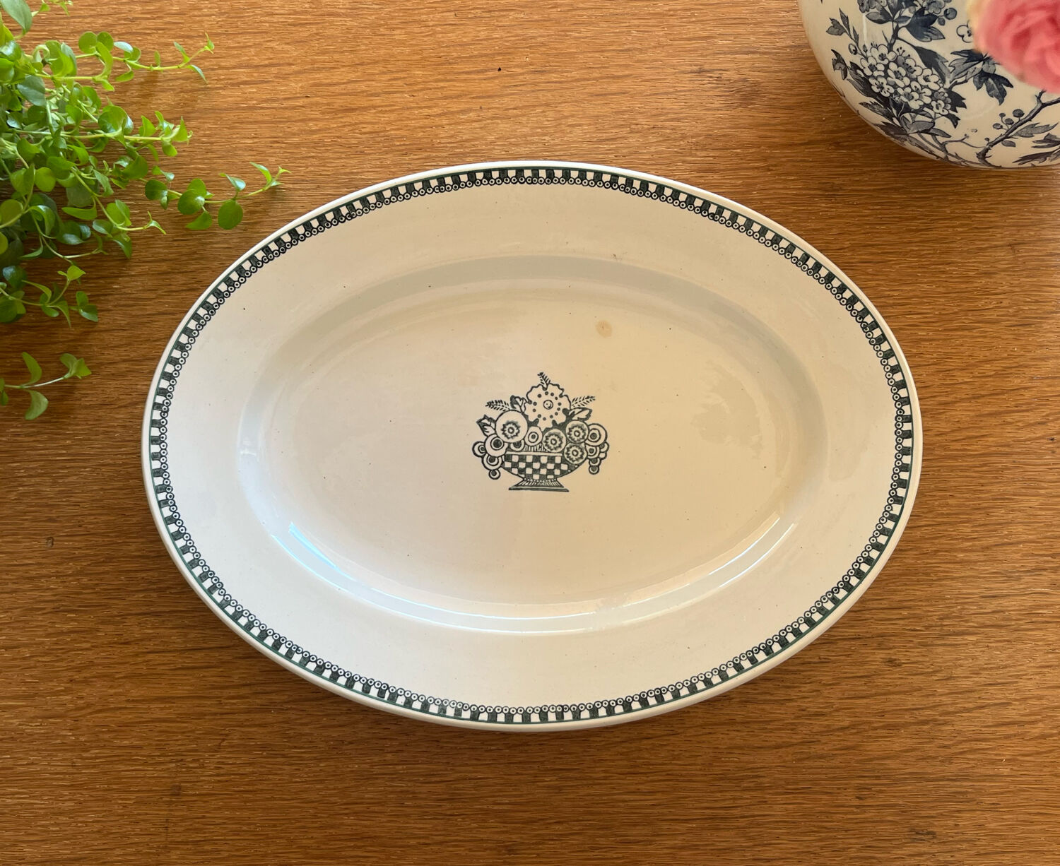 Oval earthenware dish from St Amand