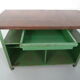 Industrial metal workbench with wooden top 1960s