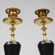 Empire Style Bronze and Ceramic Candlesticks, France, 1870s, Set of 2