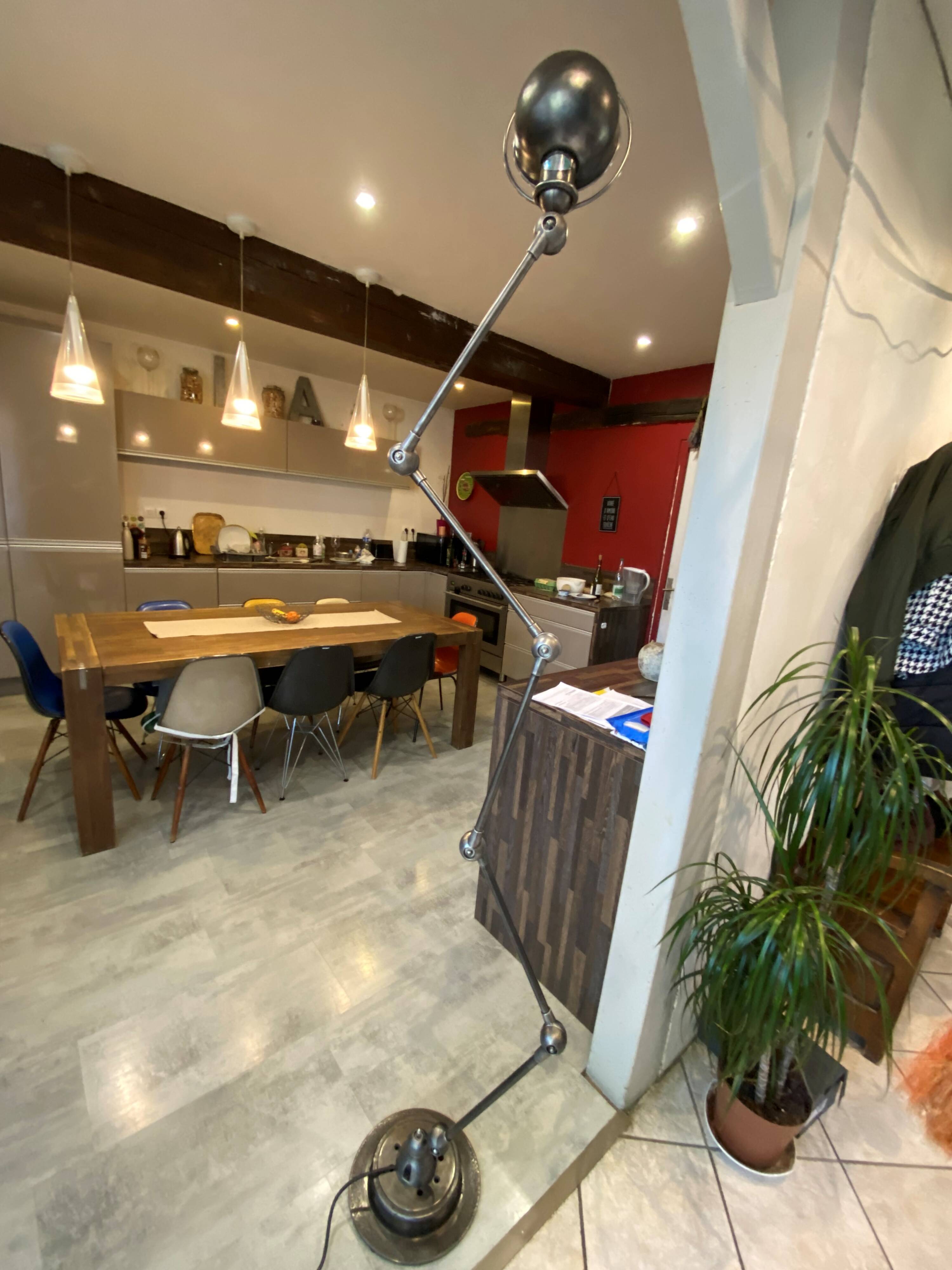 Jielde floor lamp with 5 arms, 40cm, vintage industrial graphite.