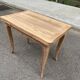 Small dining table, extendable Louis XV kitchen table, stripped oak.