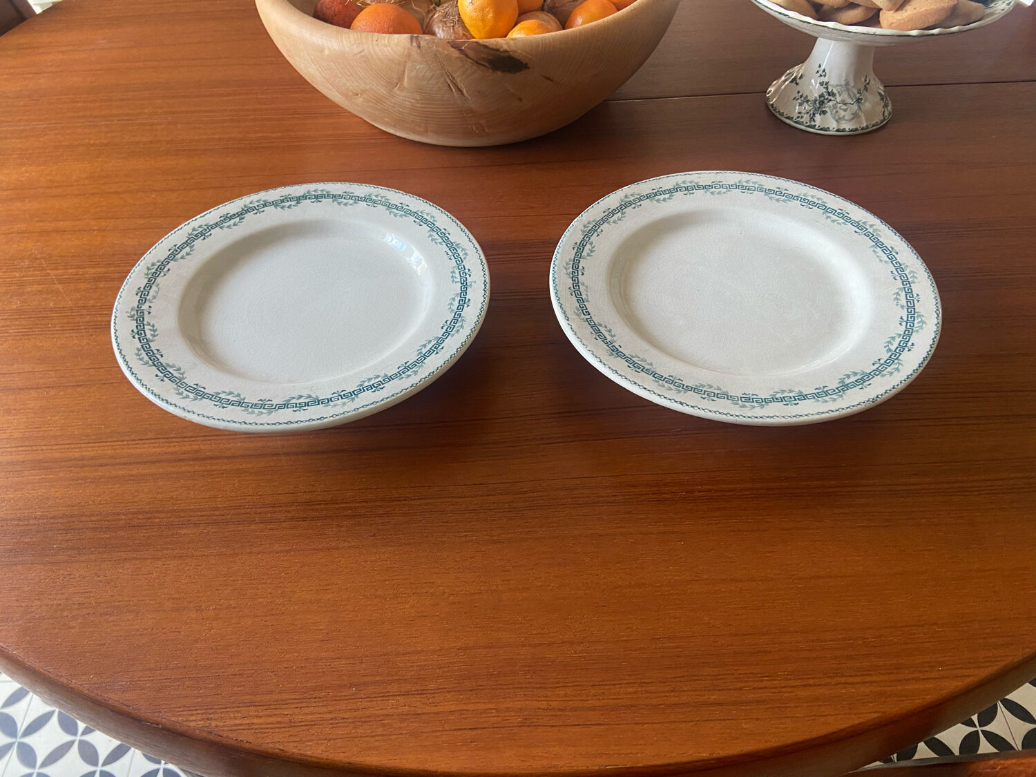 Pair of vintage Iron Earth serving dishes