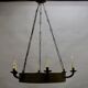 Art deco wrought iron chandelier with 6 lights