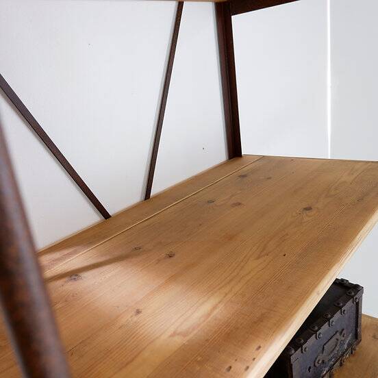 Wooden and metal shelf