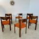 Set of 6 Girsberger Scandinavian style chairs from the 70s, vintage, solid wood, original fabric