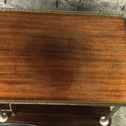 Vintage brass rolling table with 2 trays 70'S