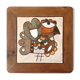 Framed ceramic tile, Roland Zobel, 1950