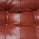 Vintage Soriana set in red leather by Afra e Tobia Scarpa for Cassina Italy