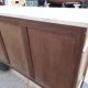 Small mahogany buffet on marble, Louis XVI style, 60s, in its juice!