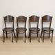 Set of 4 ton wooden dining chairs, 20th century, czechoslovak, 90 × 46 cm