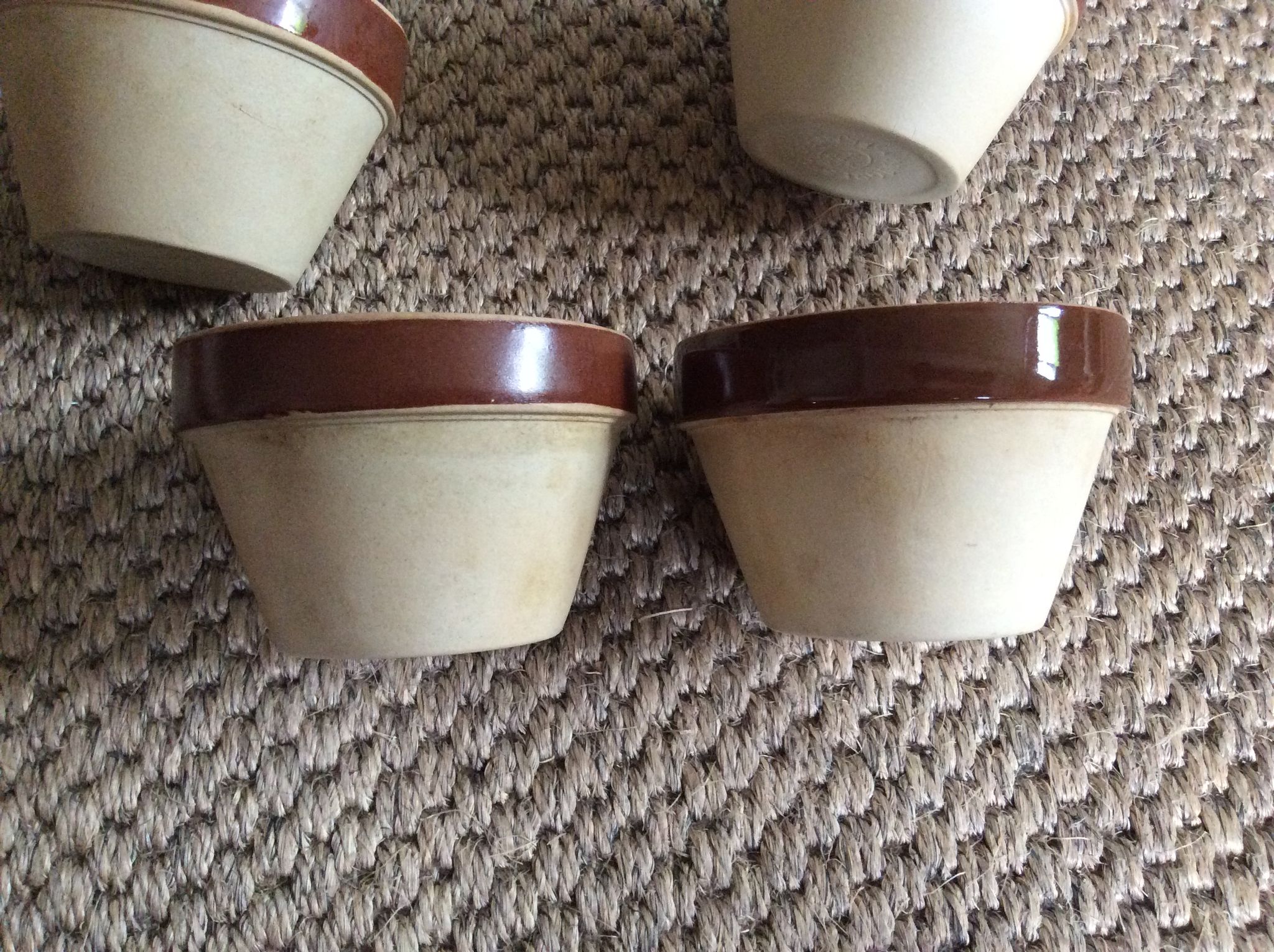 Series of 5 sandstone ramekins