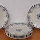 6 Flat plates in blue/green iron clay model “Mignon”, H & Cie Sarreguemines