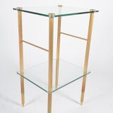 Selette en verre et laiton doré