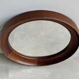 Mid Century solid wenge wooden wall mirror