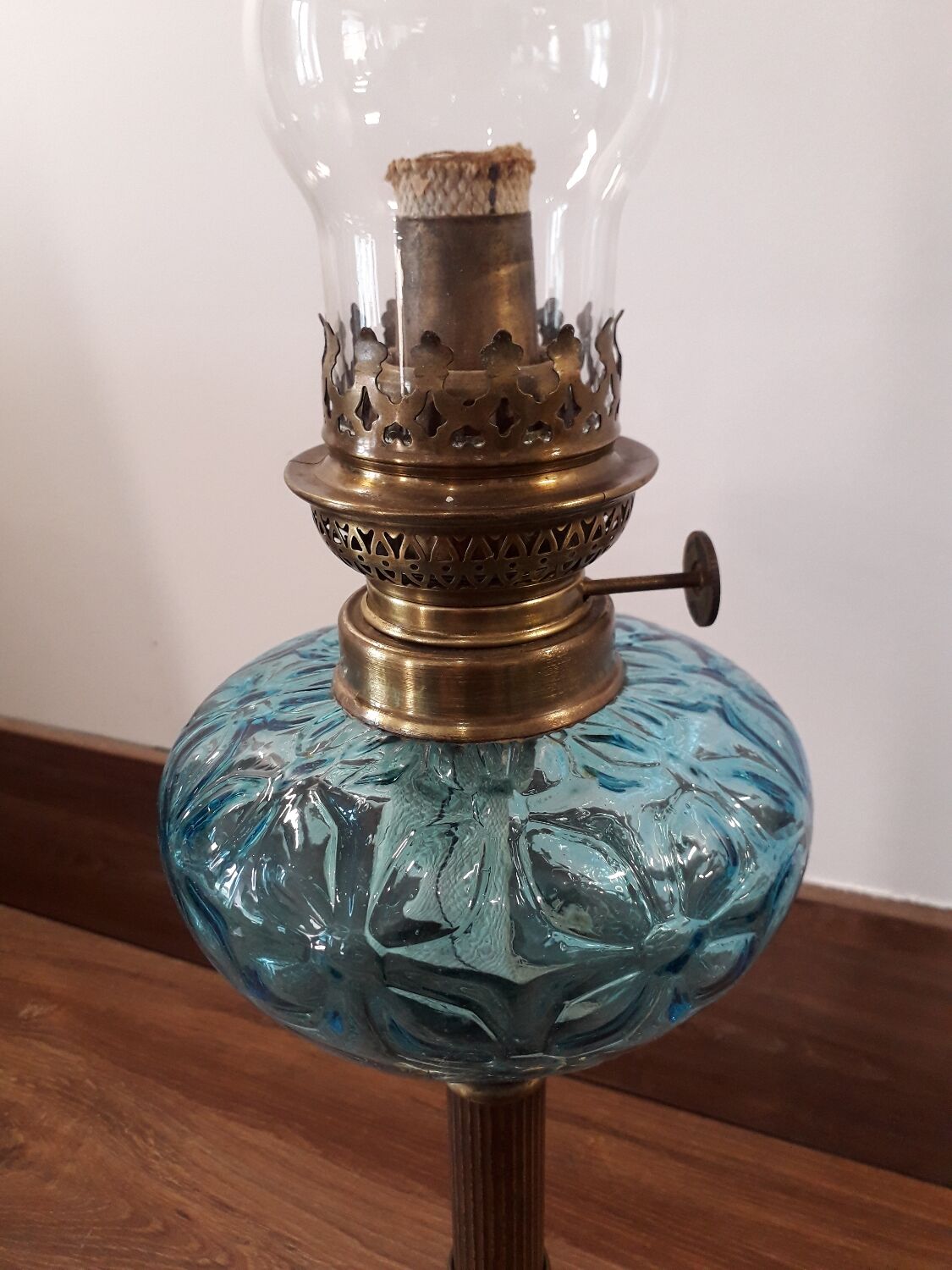 Blue kerosene lamp