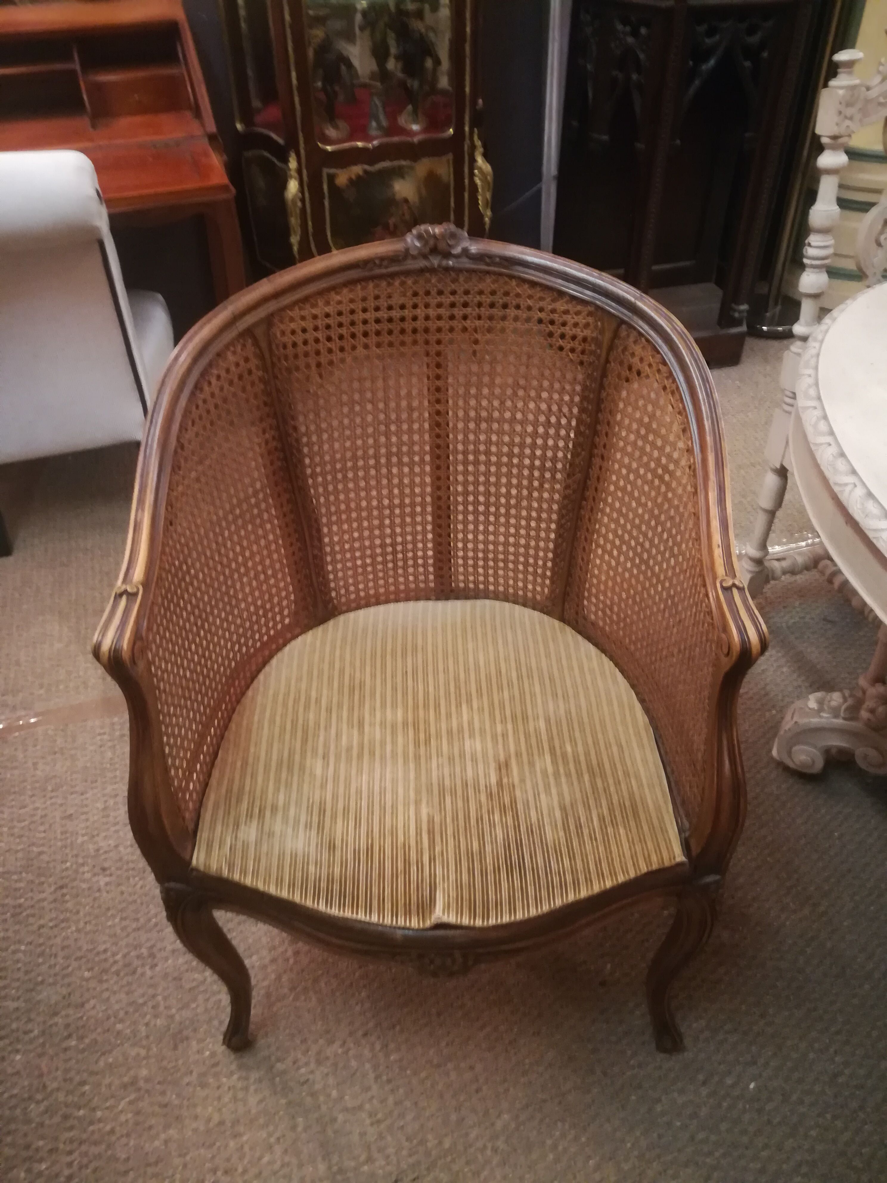 Louis xv style canned armchair