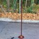 Art Deco floor lamp in burgundy with a golden dome, France