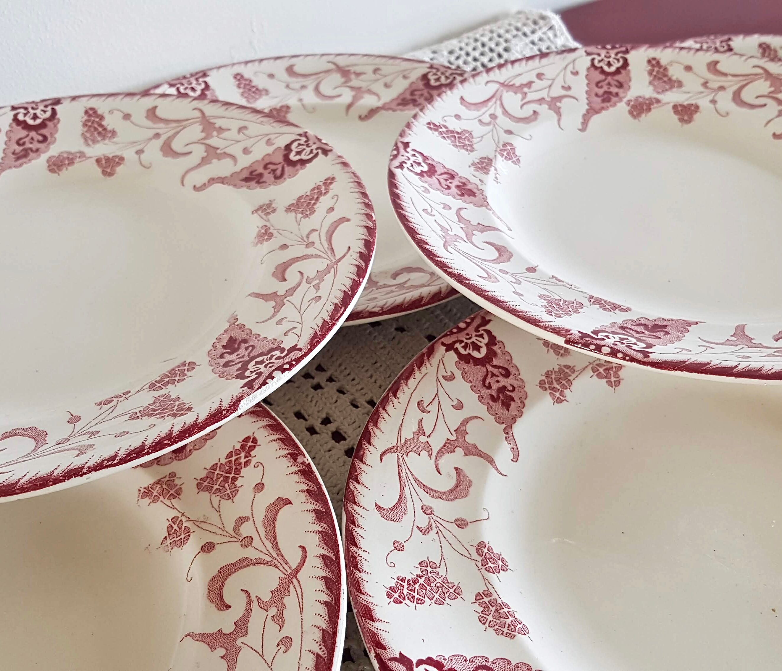 Set of 6 dessert plates Longwy model Rambouillet