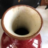 Monochrome Porcelain Vase Pansu Long Neck/Sang de Boeuf/China Qing Dynasty 19th