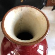 Monochrome Porcelain Vase Pansu Long Neck/Sang de Boeuf/China Qing Dynasty 19th