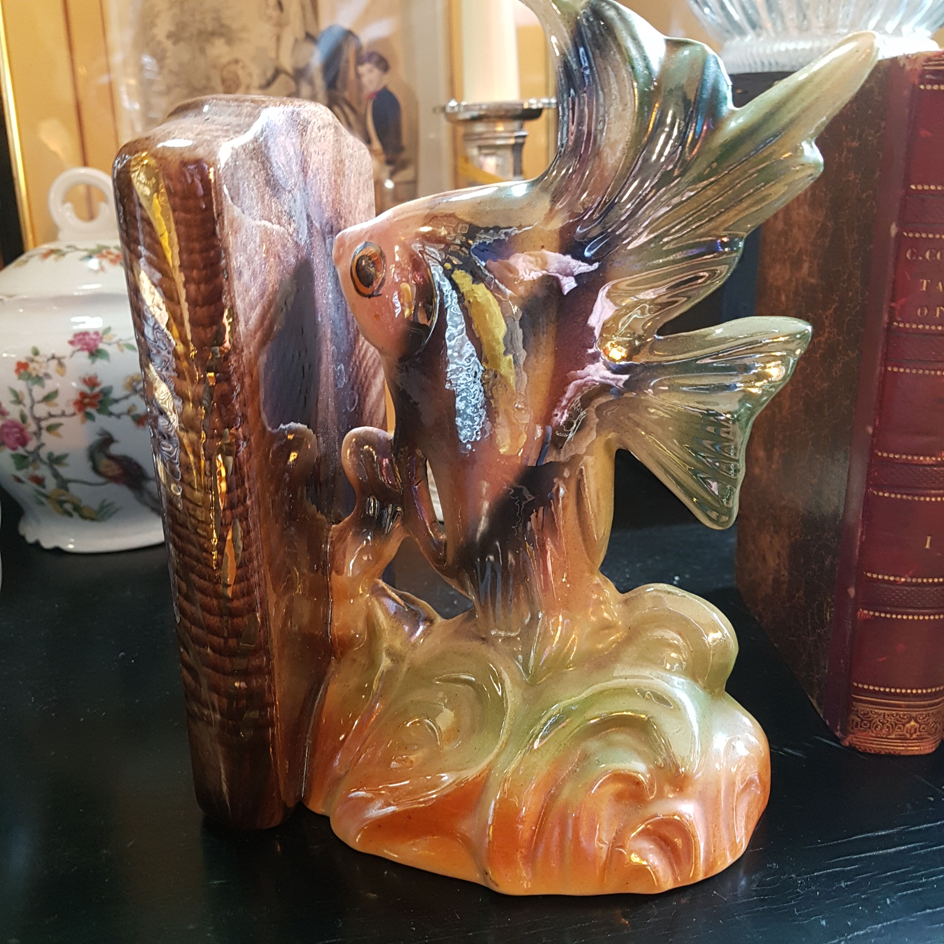 Pair of ceramic book greenhouse