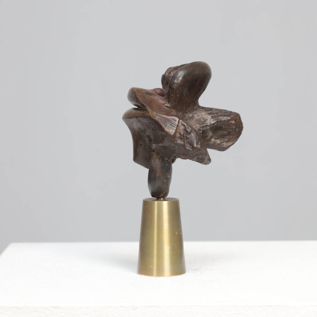 Mia Moreaux. “Lips” bronze sculpture with brass base, Belgium, 1990s