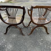Paire Fauteuil dagobert et son cannage