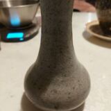 Gray enameled stoneware soliflore vase