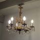 Golden bronze and crystal chandelier
