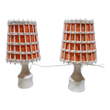 Set of 2 rattan table lamps, 1960’s