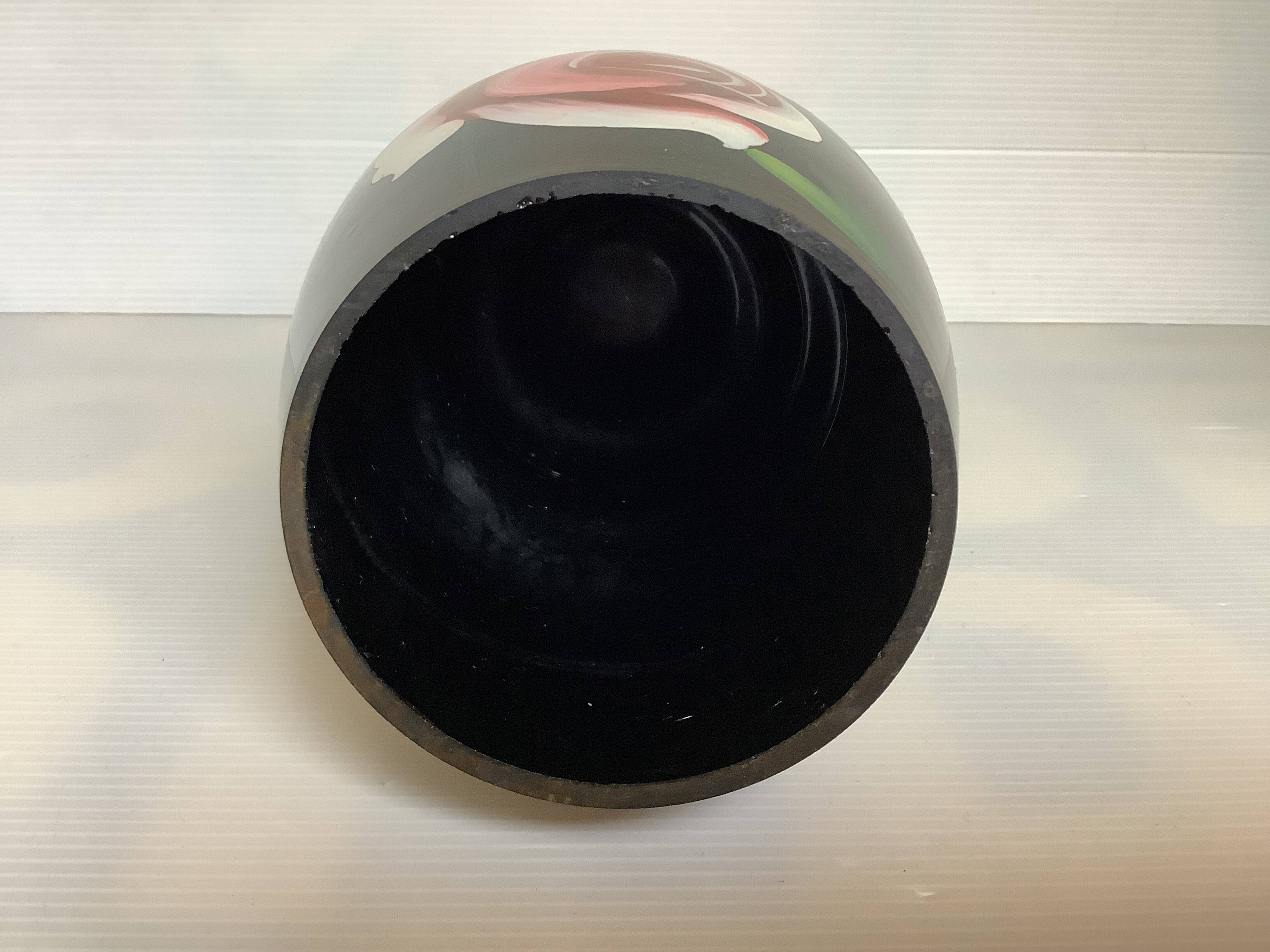 Hand-decorated opaline vase