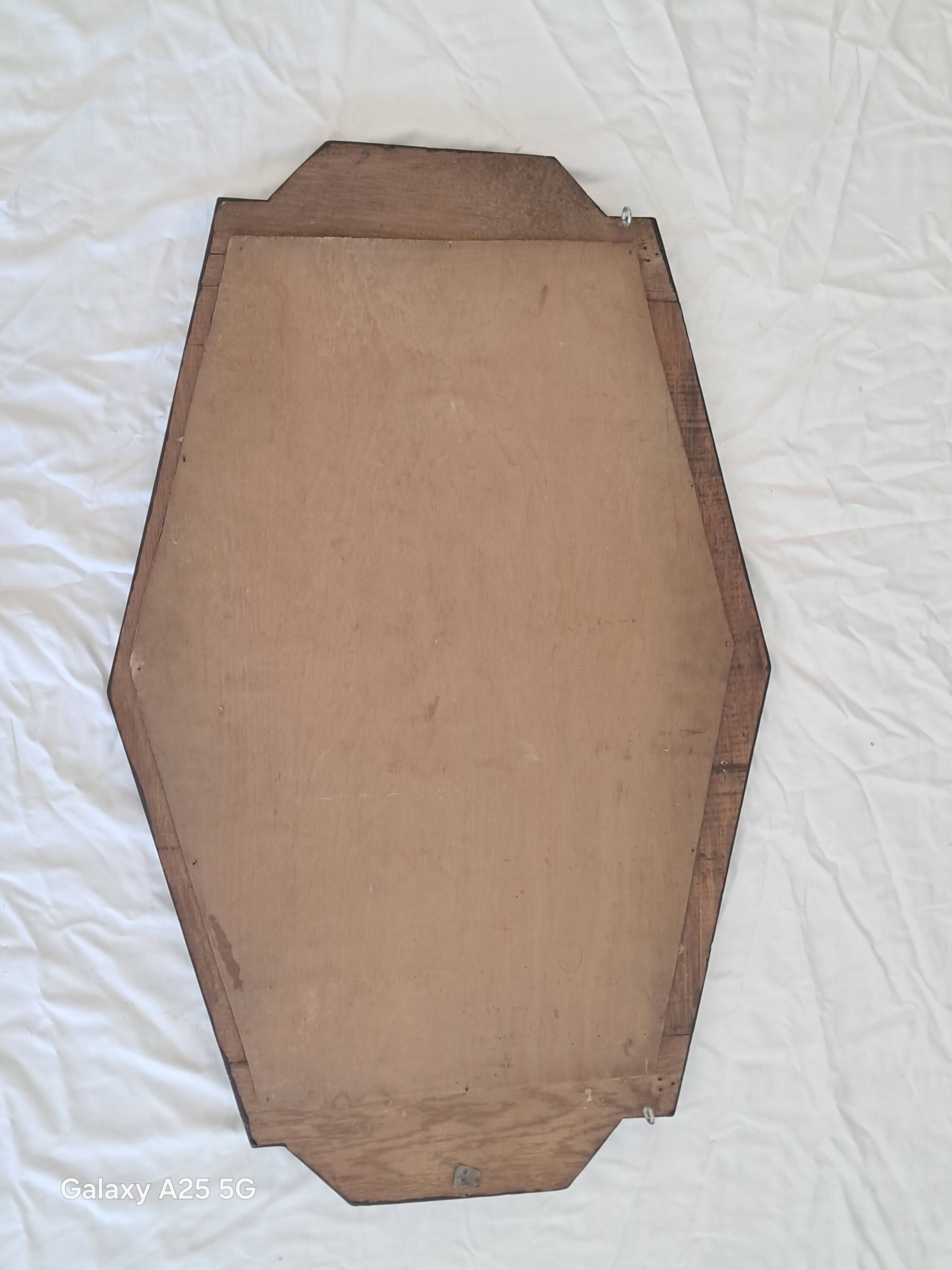 Large Art Deco Mirror with Geometric Frame