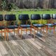 6 chaises Stella skaï noir hêtre clair