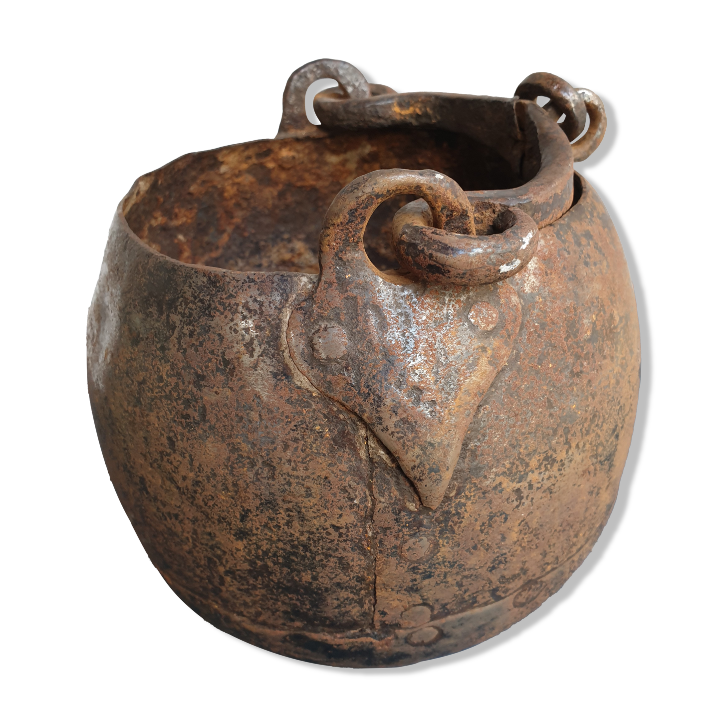 Old cast iron cauldron