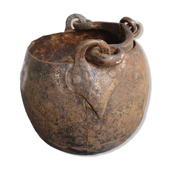 Old cast iron cauldron