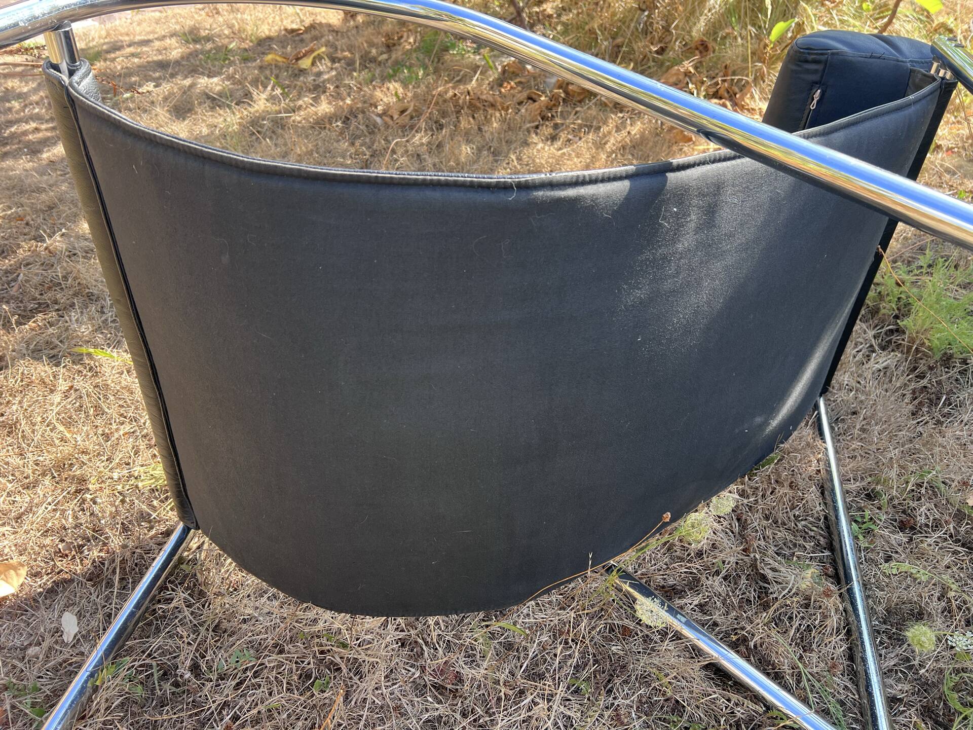Fauteuil années 1980 Cuir et Chrome