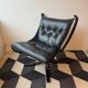 "Lounge chair 'Falcon' in black leather by Sigurd Ressel, Norway"