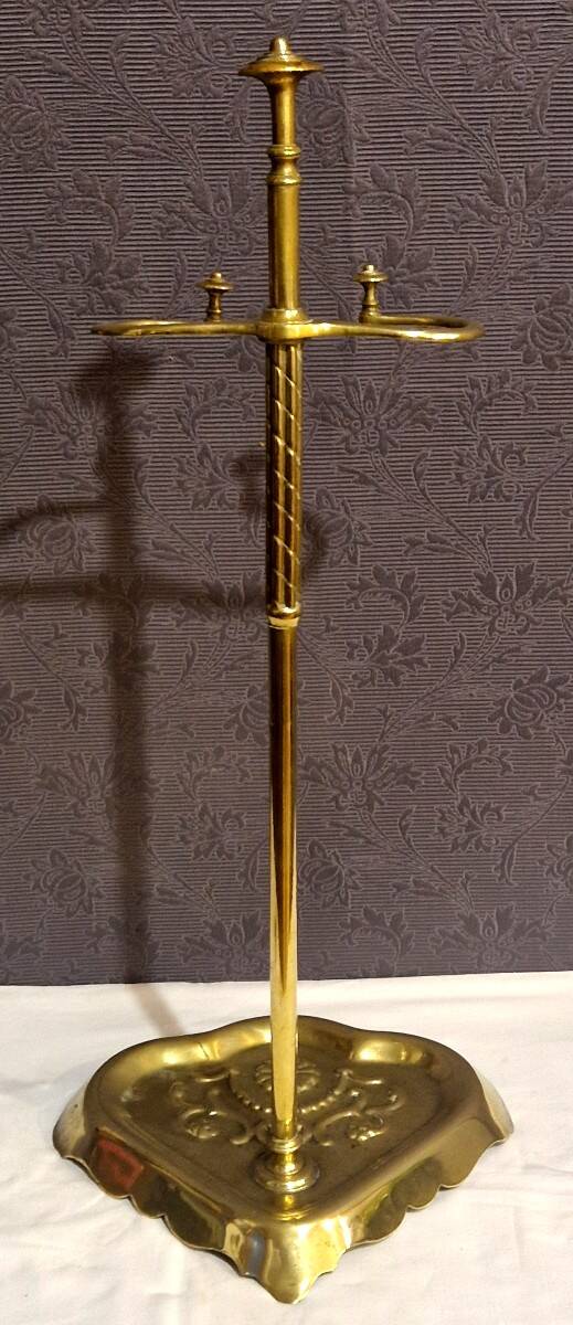 Fireplace tool set or umbrella stand in brass "Grandry fils"
