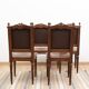 Set of 4 Louis XVI style chairs in carved wood and embossed leather.