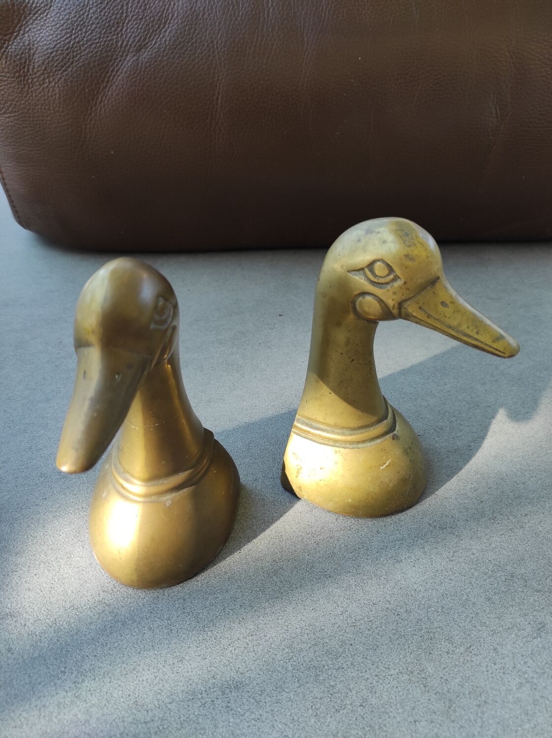 Paire de canards en laiton serre-livres