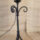 1970s wrought iron lamp, new 2m fabric cable, lampshade.