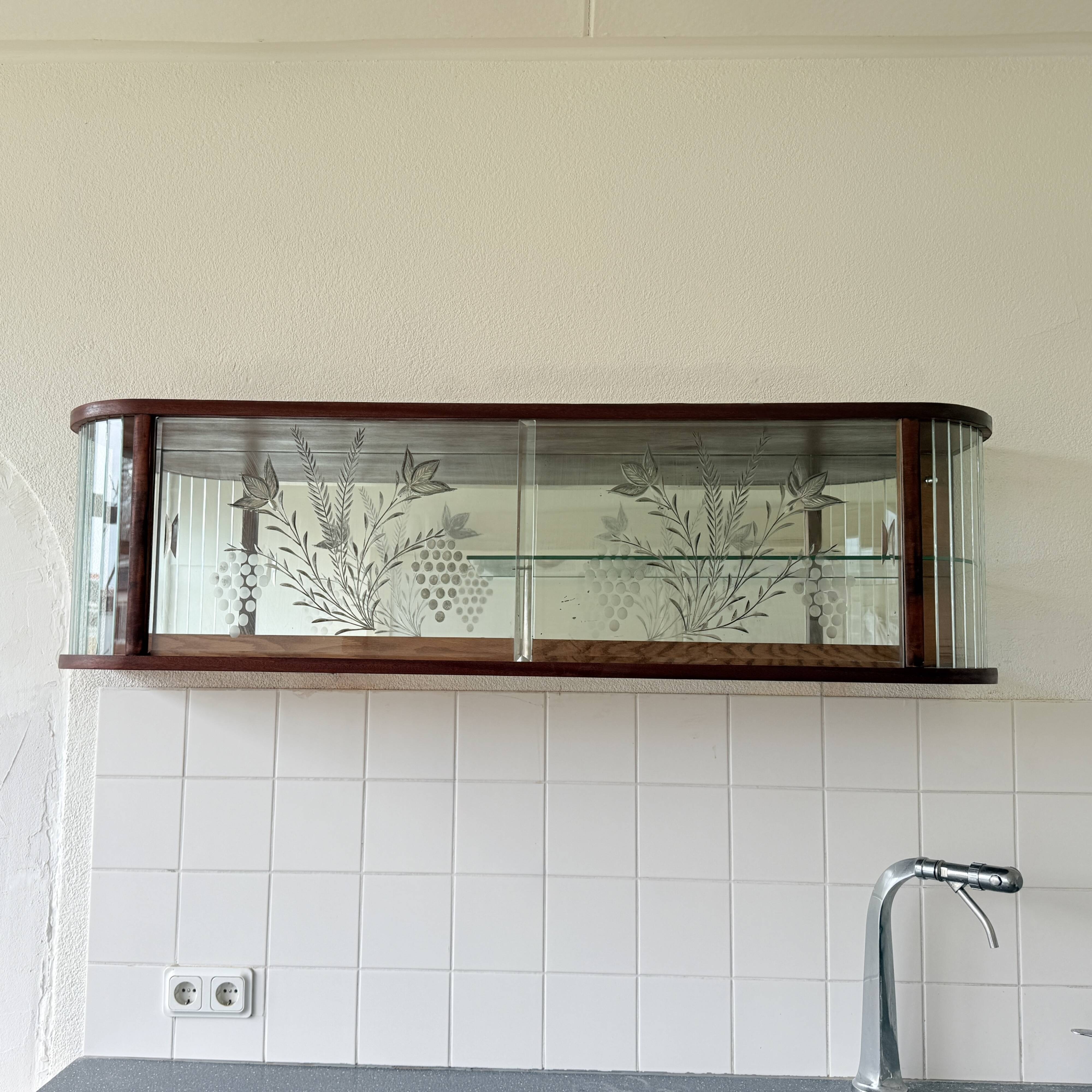 Hanging display cabinet in Art Deco style