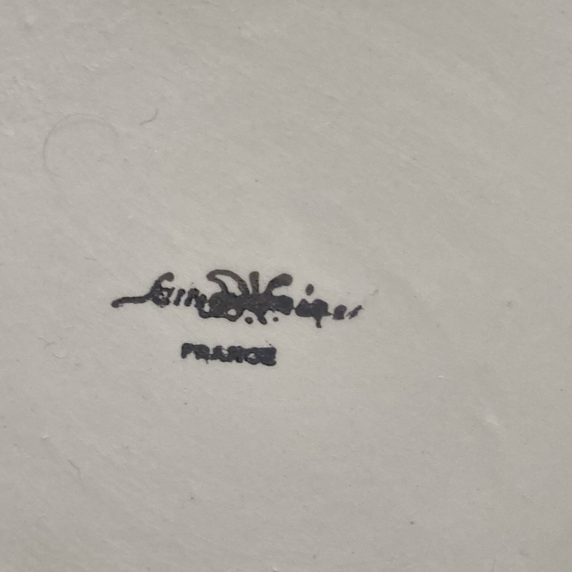 Old earthenware tureen made in France by Sarreguemines