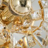 Pair of wall sconces in gilded crystal by Palwa, Germany, 1960s.