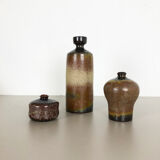 Set of 3 ceramic studio pottery vase by Elmar and Elke Kubicek, Germany, 1970