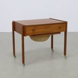 Side Table with Rattan Basket, 1960s