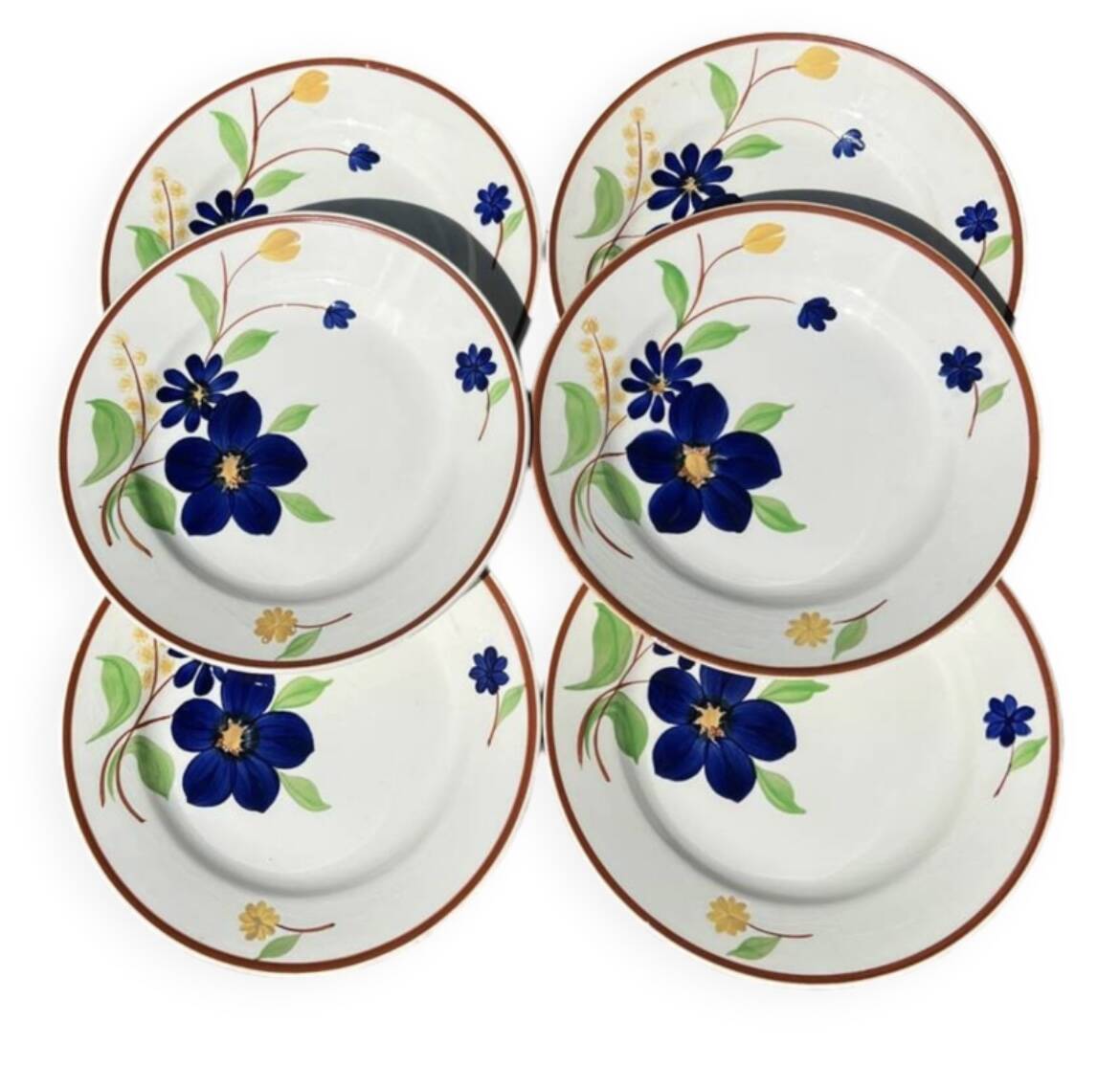 Gien - 6 flat plates - tournefeuille