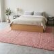 Custom traditional Beni Ouarain rug in handmade pink, 2/3 m.