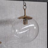 Suspension en laiton et verre à bulles du milieu du siècle (3 disponibles)